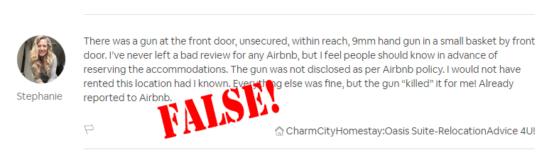 Stephanie defamatory review false