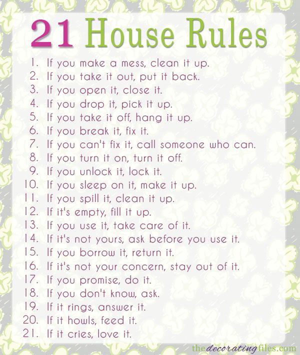 21 house rules