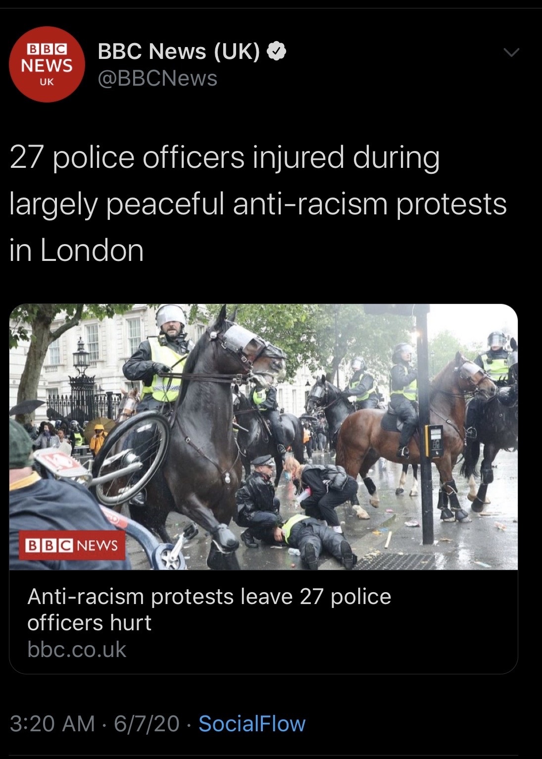 27 officers injured largely peaceful